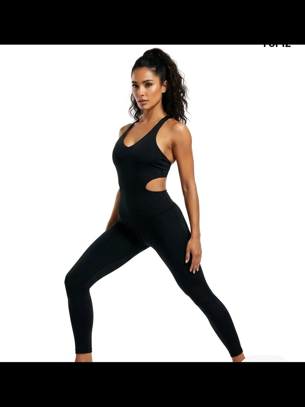 FP Movement by Free People Black Cutout Athletic Jumpsuit